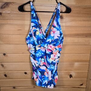 Talsea Tankini Swim Top Large Floral Adjustable Interchangeable Straps NWT New
